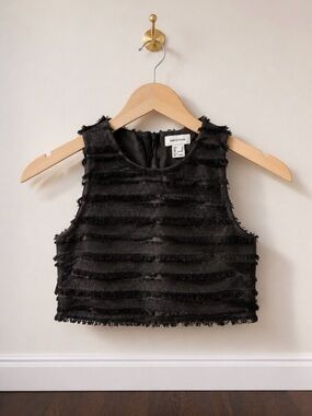 H&M Black Textured Crop Top
